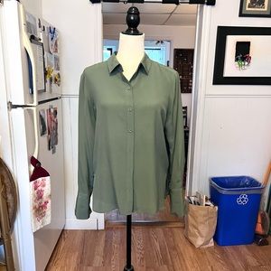 Avocado Green Silk Top